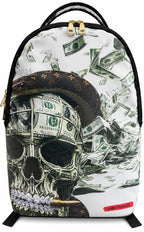 Alviero Rodriguez Money Skull White Backpack