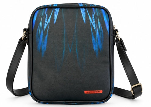Alviero Rodriguez Blue Flame Black Crossbody Bag