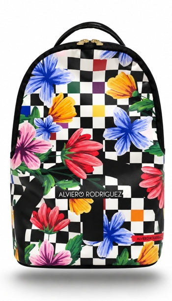 Alviero Rodriguez Bloom Checkered Backpack