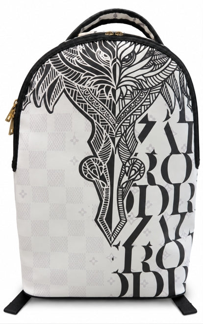 Alviero Rodriguez Tribal Eagle White Backpack
