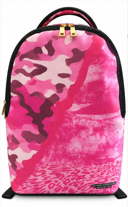 Alviero Rodriguez Pink Savage Camo Backpack