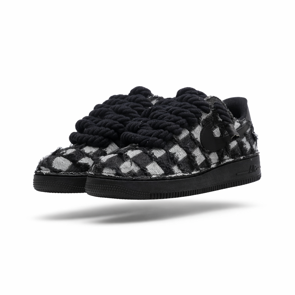 Nike Air Force 1 Custom “Denim Checks Black"