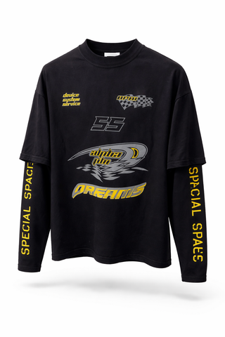 Dreamis Racing Layered Tee – Black