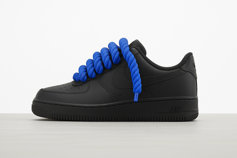 NIKE AIR FORCE 1 BLACK “ROPE LACES BLUE”
