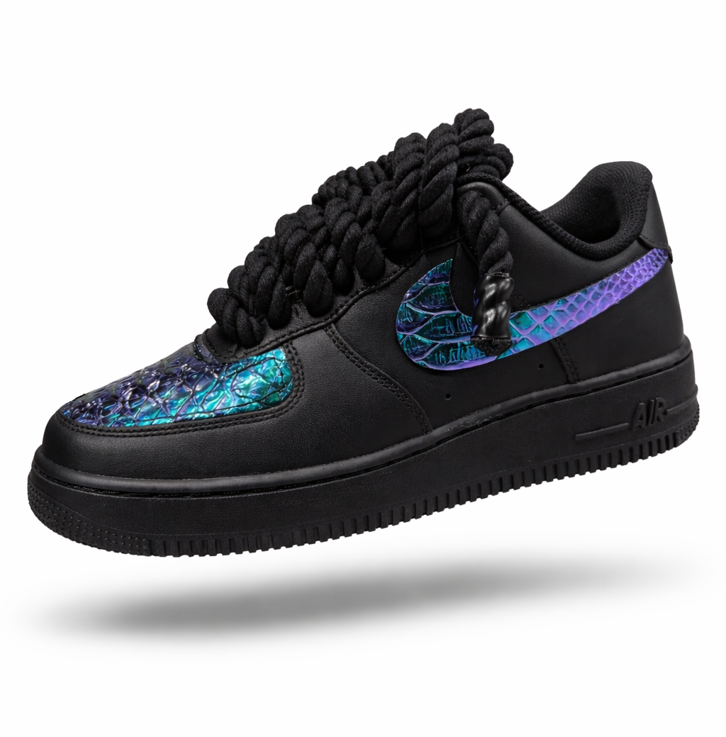 Nike Air Force 1 Custom Black “Violet Cocco"