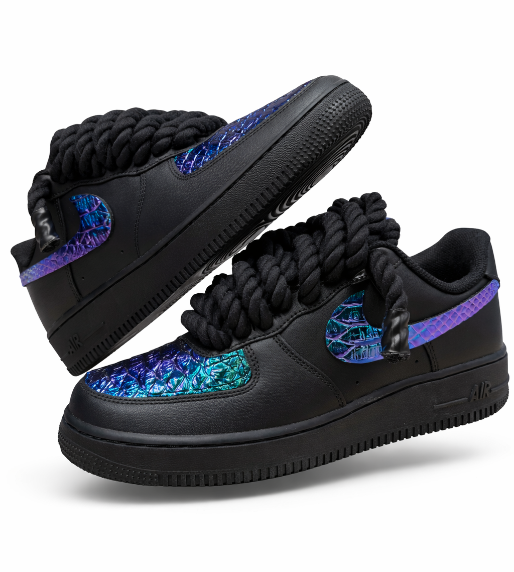 Nike Air Force 1 Custom Black “Violet Cocco"