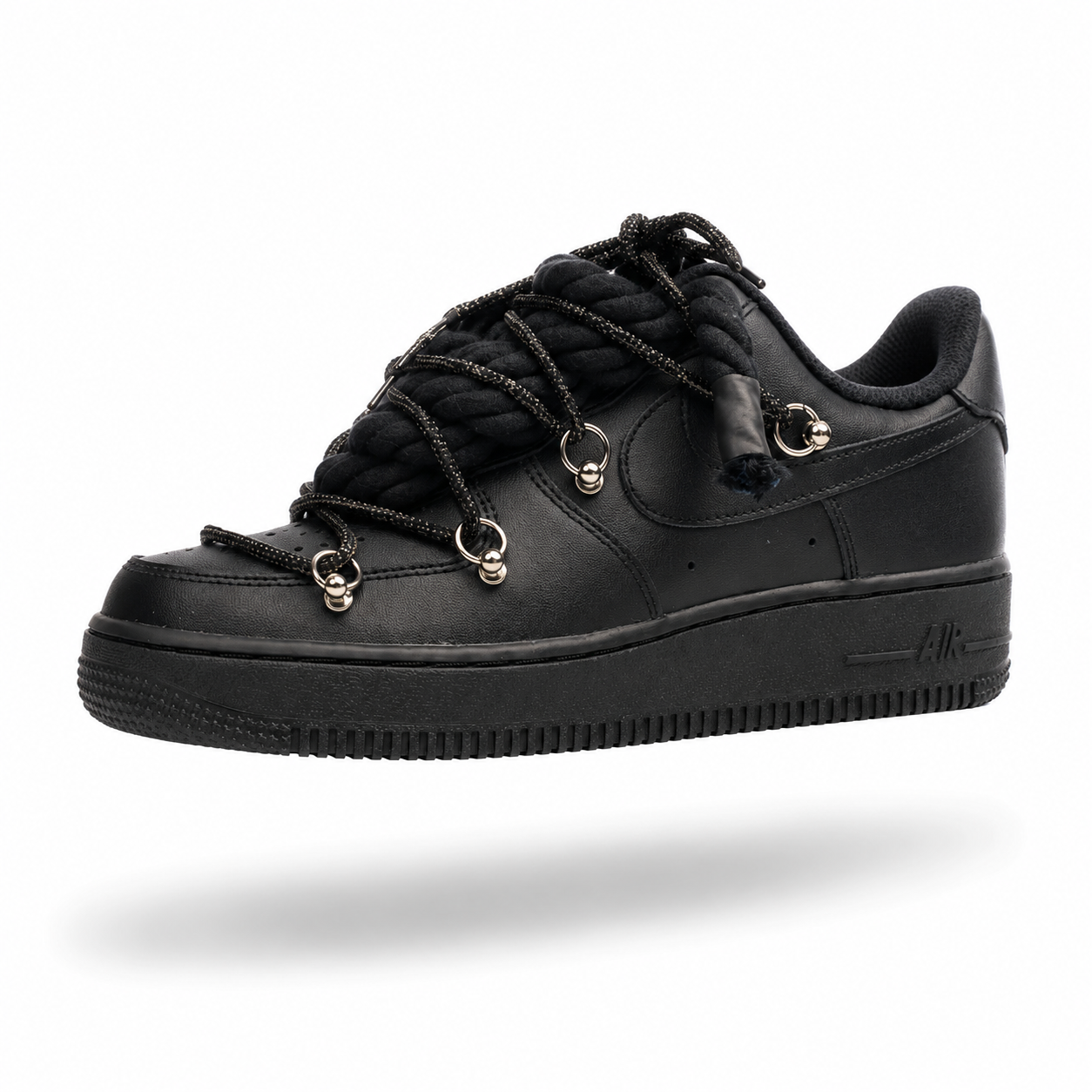 NIKE AIR FORCE 1 “ROPE LACES BLACK" TRIPLE SWAROVSKI BLACK