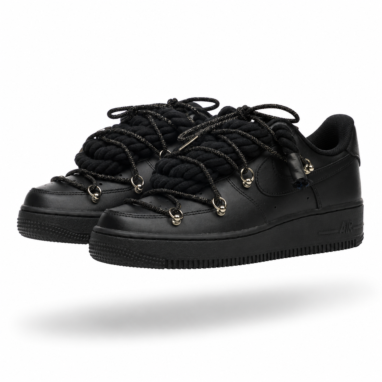 NIKE AIR FORCE 1 “ROPE LACES BLACK" TRIPLE SWAROVSKI BLACK