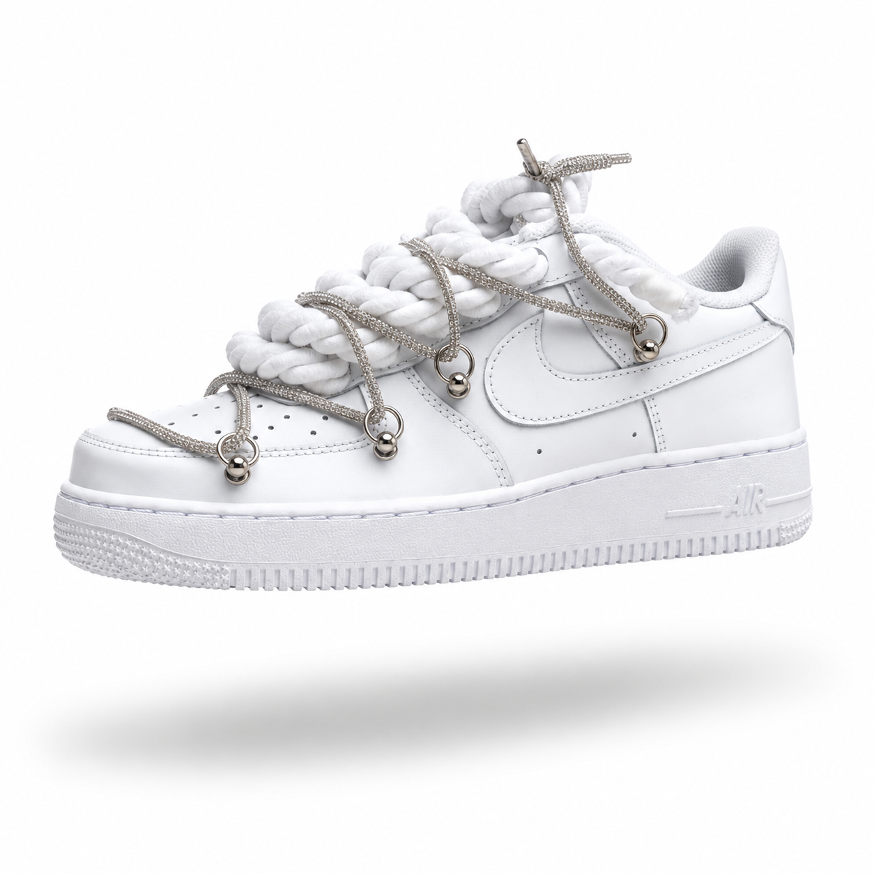 NIKE AIR FORCE 1 “ROPE LACES WHITE” TRIPLE SWAROVSKI SILVER
