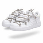 NIKE AIR FORCE 1 “ROPE LACES WHITE” TRIPLE SWAROVSKI SILVER