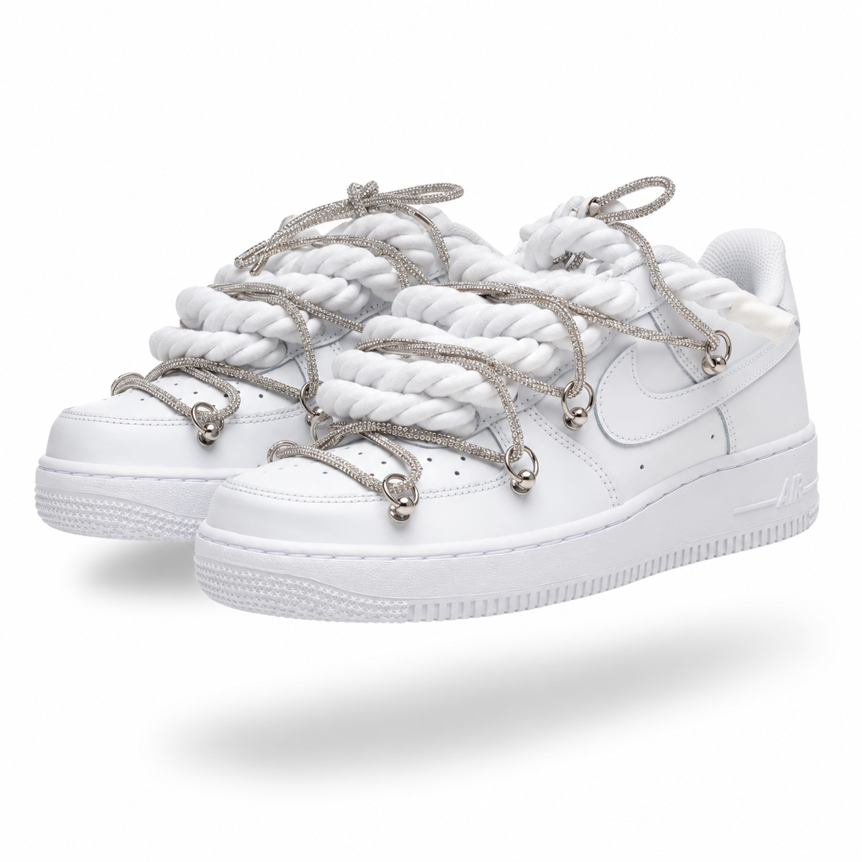 NIKE AIR FORCE 1 “ROPE LACES WHITE” TRIPLE SWAROVSKI SILVER