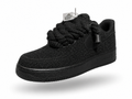 NIKE AIR FORCE 1 “ GLITTER ROPE LACES BLACK" RED SOLE