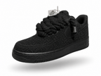 NIKE AIR FORCE 1 “ GLITTER ROPE LACES BLACK" RED SOLE