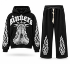 Black Sinners Boxy Zip-Up Cordset