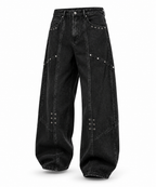 Black Balloon Fit Studded Jeans