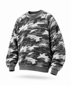 White Waffle Camo Crop Crewneck