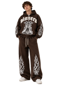 Brown Sinners Boxy Zip-Up Cordset