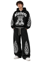 Black Sinners Boxy Zip-Up Cordset