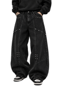 Black Balloon Fit Studded Jeans