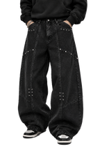 Black Balloon Fit Studded Jeans