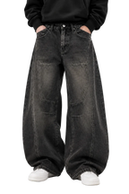 DARK FRAME BAGGY JEANS – FADED BLACK