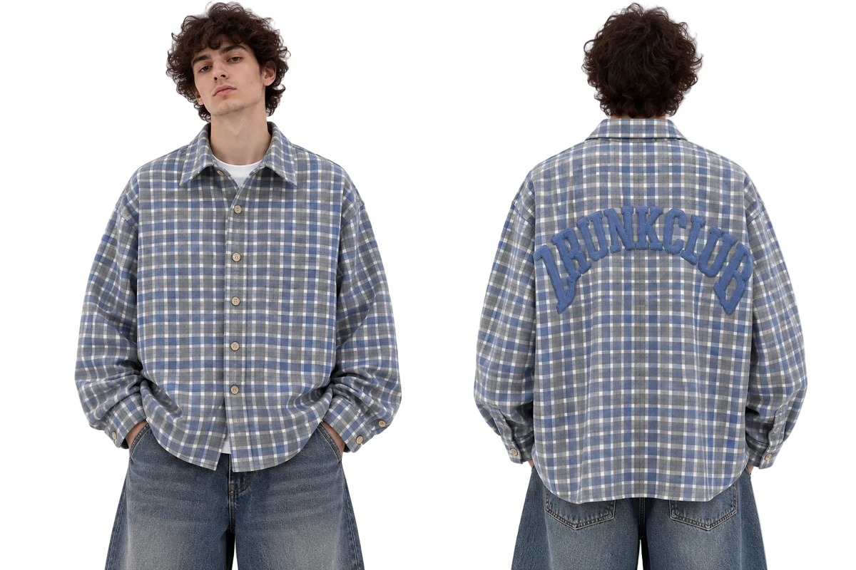 DRUNK CLUB CHECK SHIRT – DUSTY