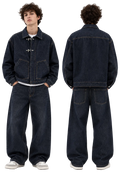 MIDNIGHT LOCK DENIM SET – DEEP BLUE