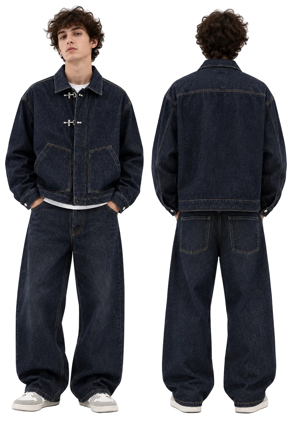 MIDNIGHT LOCK DENIM SET – DEEP BLUE