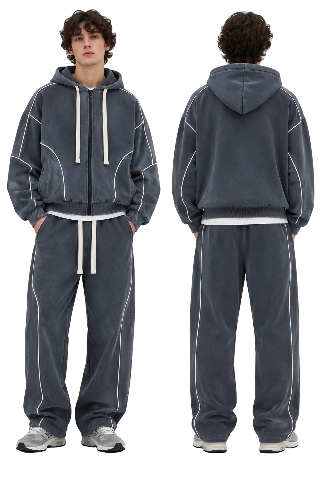 SHADOW LINE TRACKSUIT – WASHED GREY