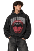 Grey Embellished Mouth Boxy Sweatshirt