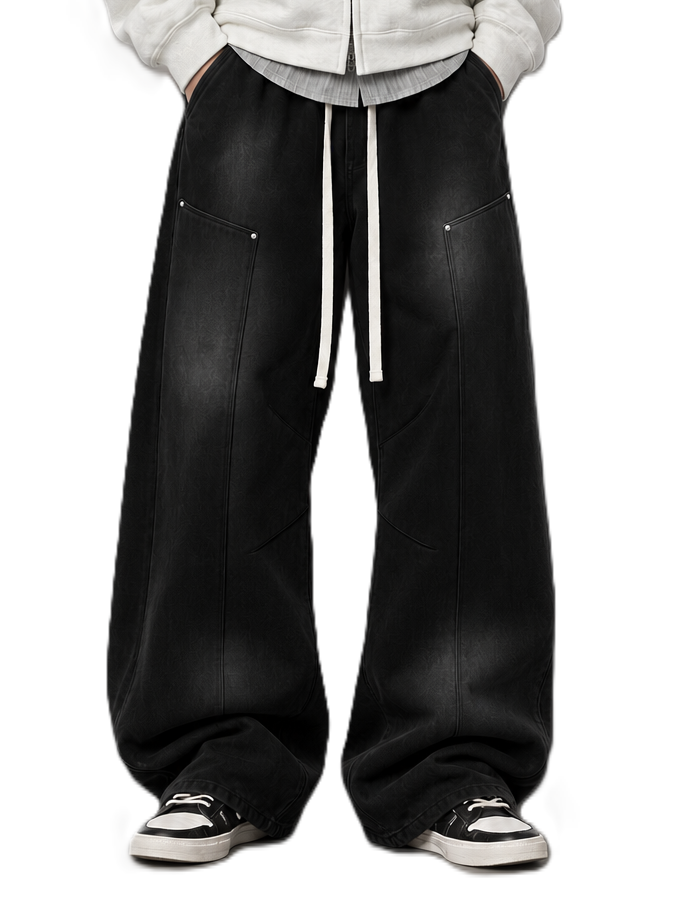 Black Studded Baggy Sweatpants