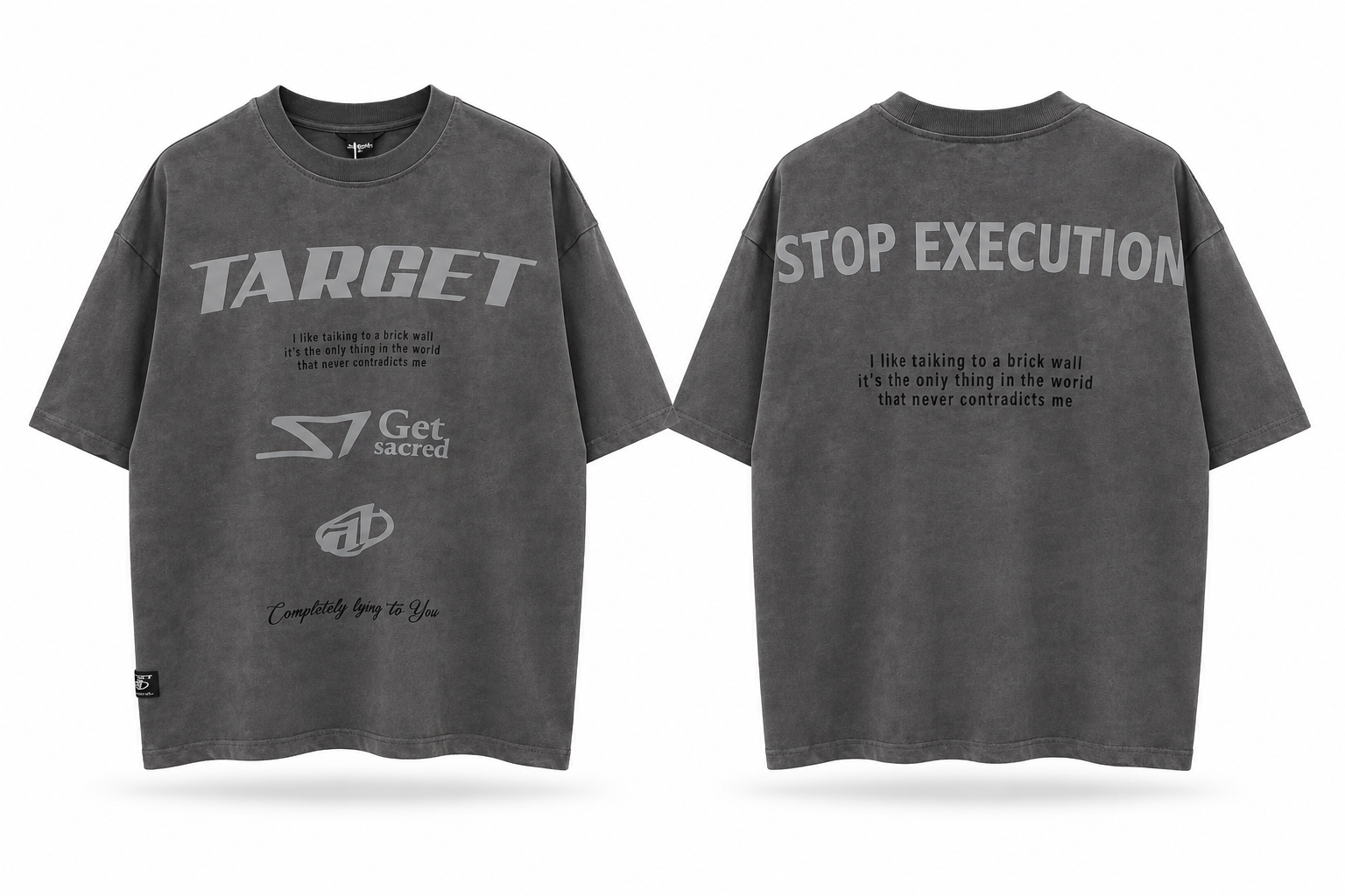 TARGET WASHED BOXY TEE GREY