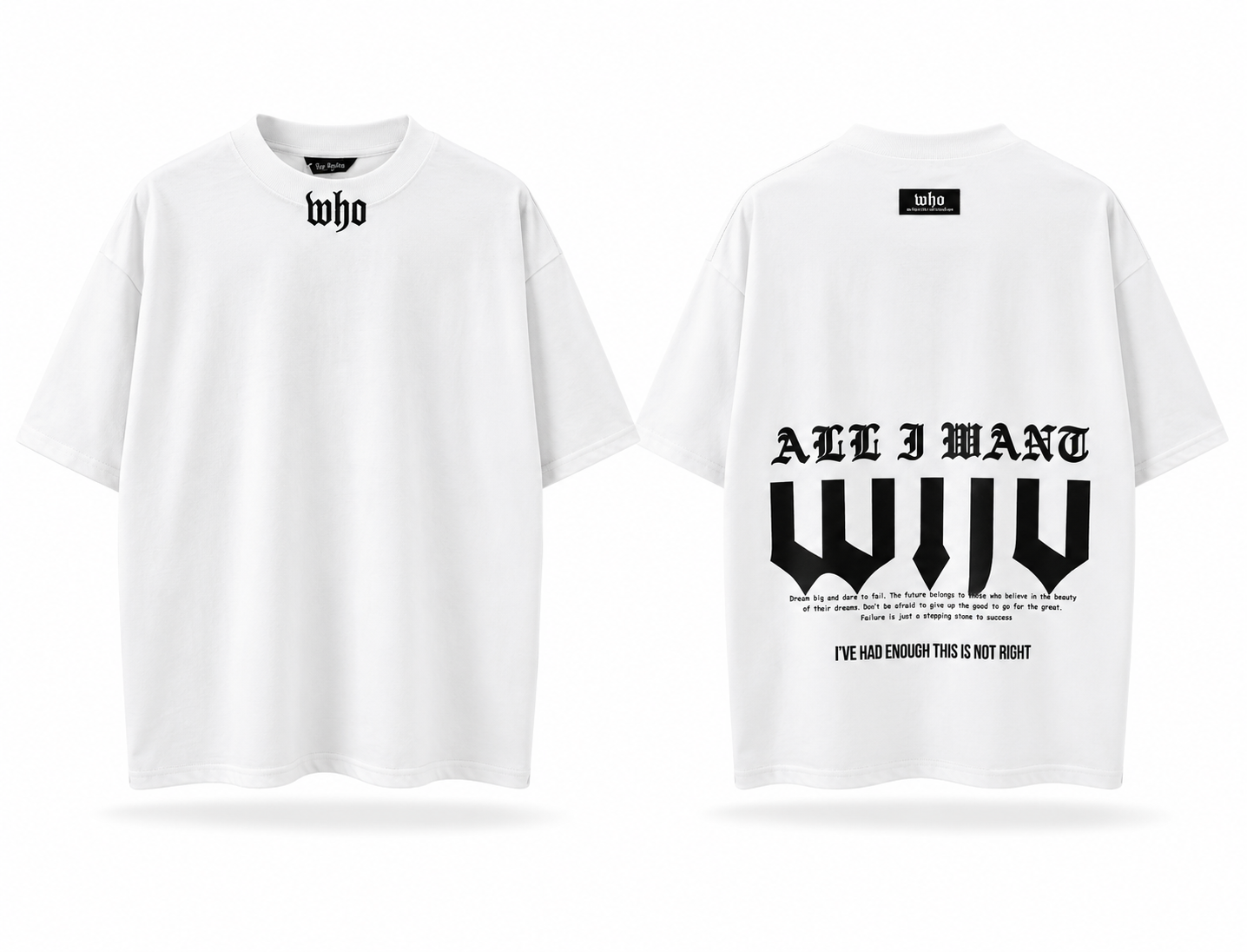 WHO BACK PRINT BOXY TEE WHITE