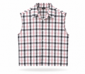 SLEEVELESS COTTON SHIRT WHITE RED