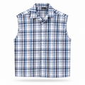 SLEEVELESS COTTON SHIRT WHITE BLUE