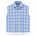 SLEEVELESS COTTON SHIRT SKY BLUE