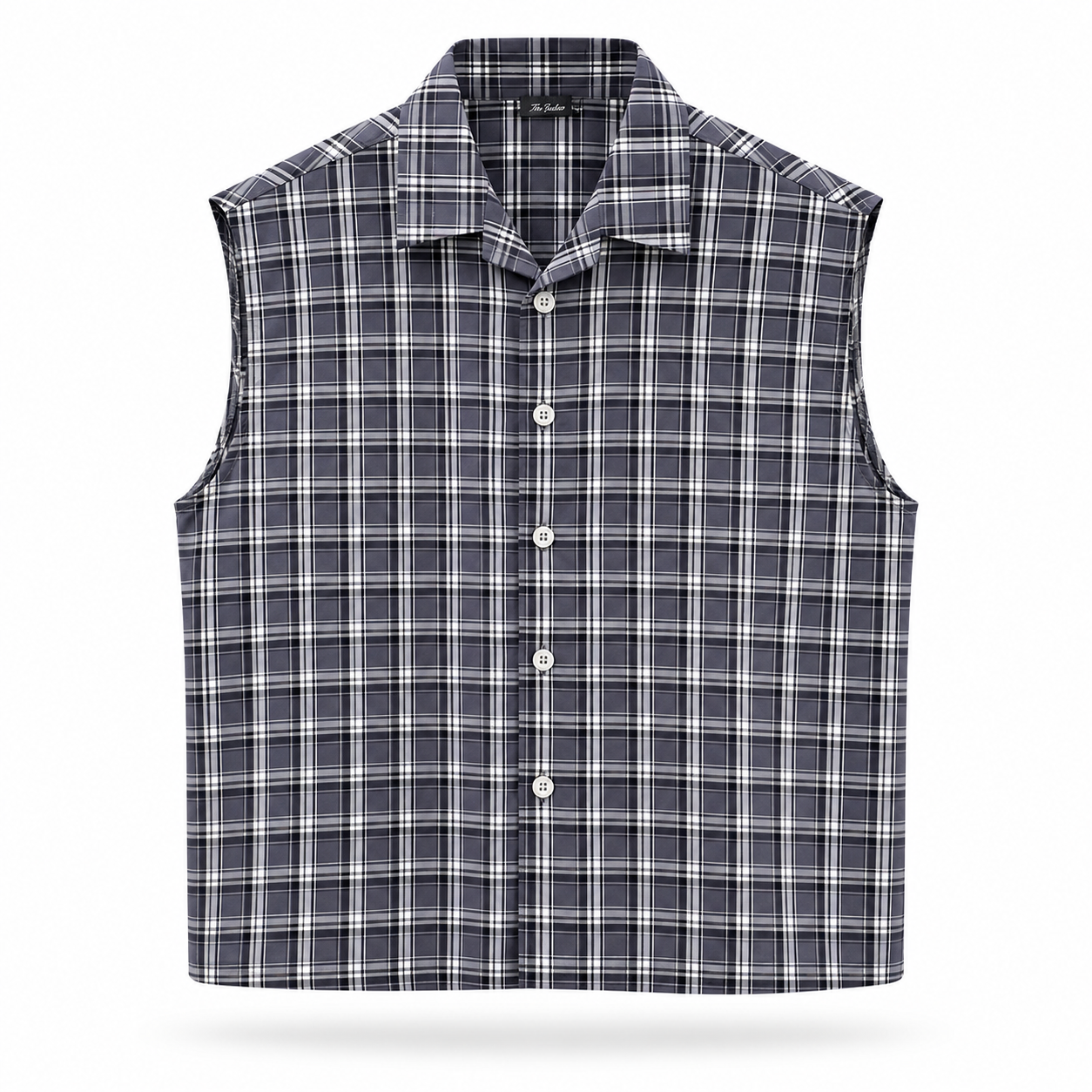 SLEEVELESS COTTON SHIRT CHARCOAL