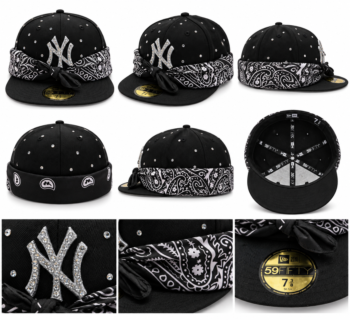 New Era 59FIFTY Custom NY Bandana & Strass Black