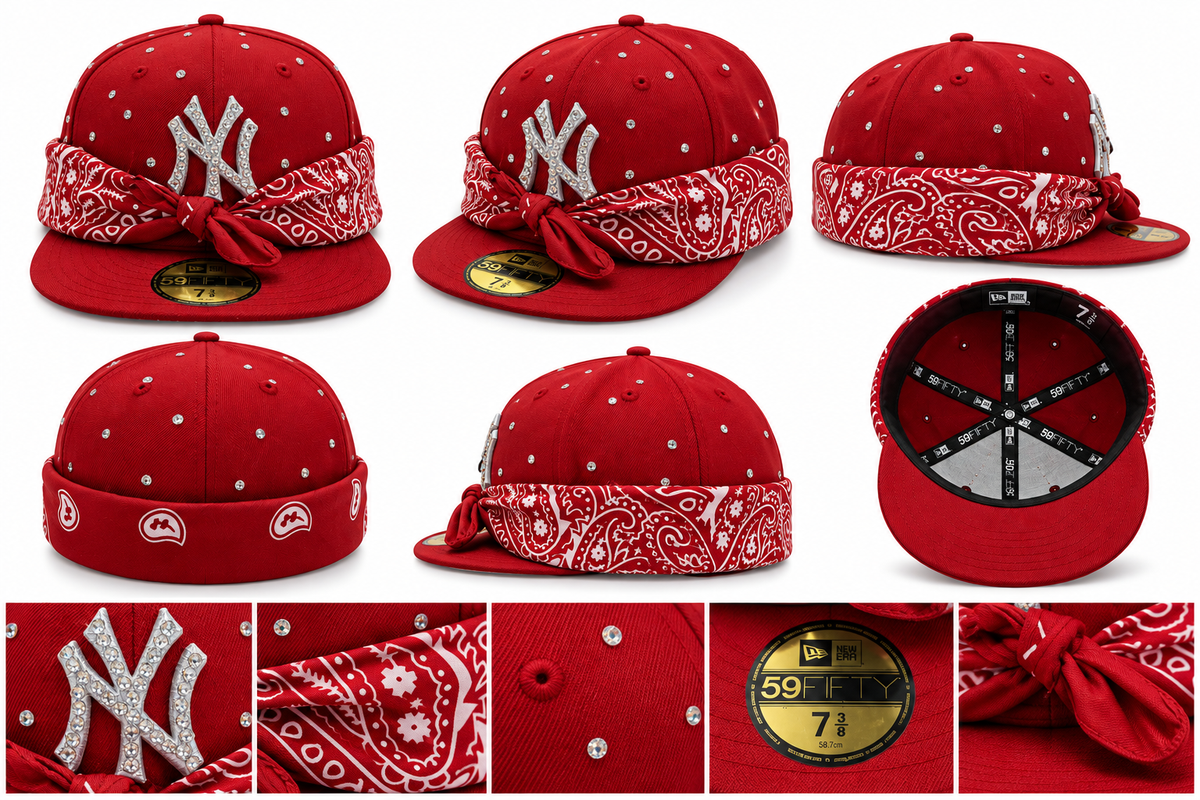 New Era 59FIFTY Custom NY Bandana & Strass Red