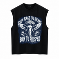 RAGS TO RICHES GRAPHIC SLEEVELESS TEE BLACK
