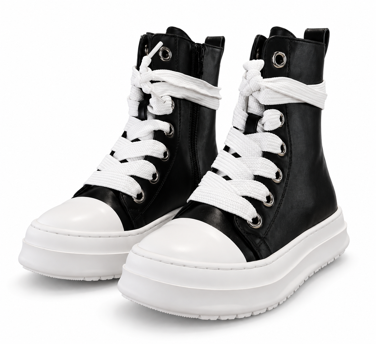 URBAN MEGALACE HIGH BLACK LEATHER