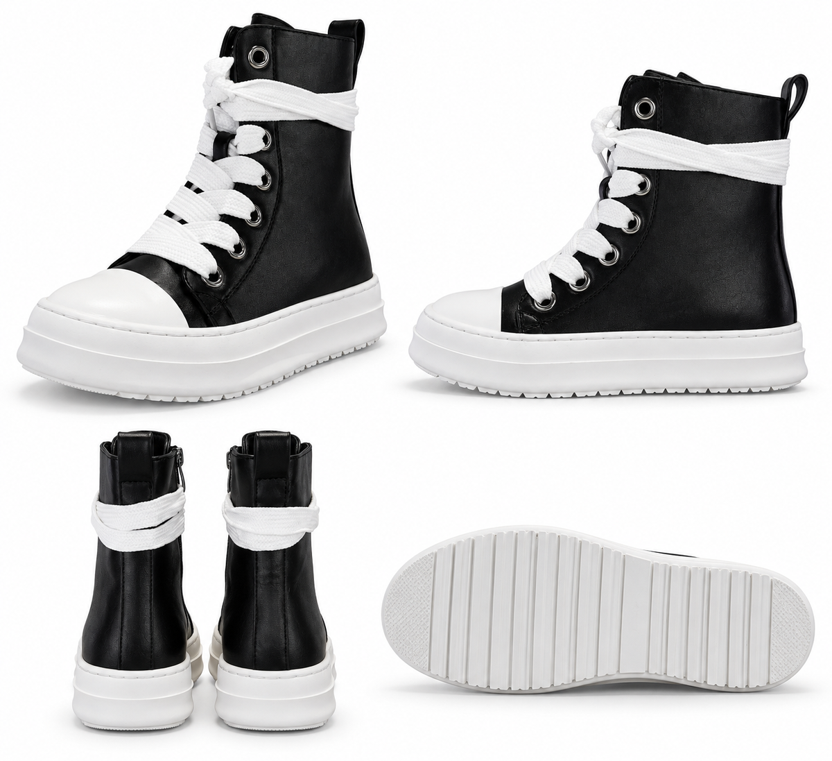 URBAN MEGALACE HIGH BLACK LEATHER