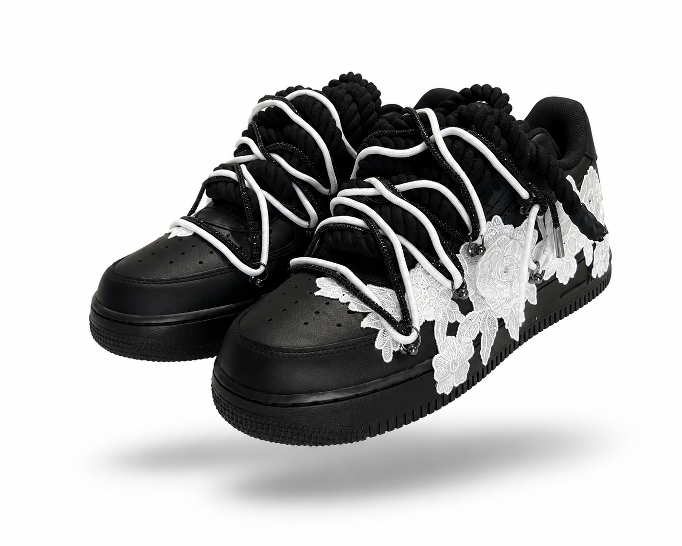 NIKE AIR FORCE 1 BLACK "WHITE FLOWERS"
