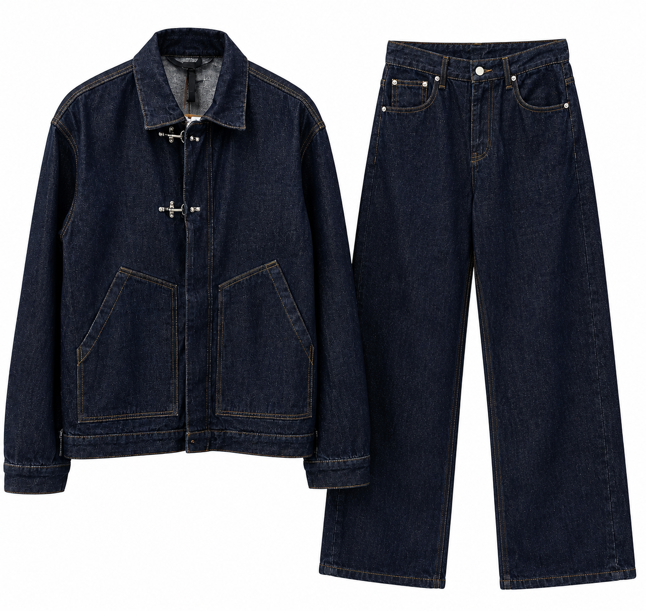 MIDNIGHT LOCK DENIM SET – DEEP BLUE