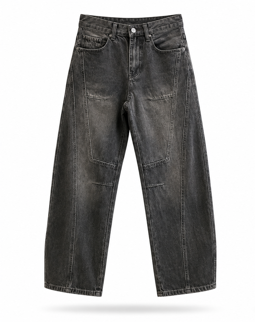 DARK FRAME BAGGY JEANS – FADED BLACK