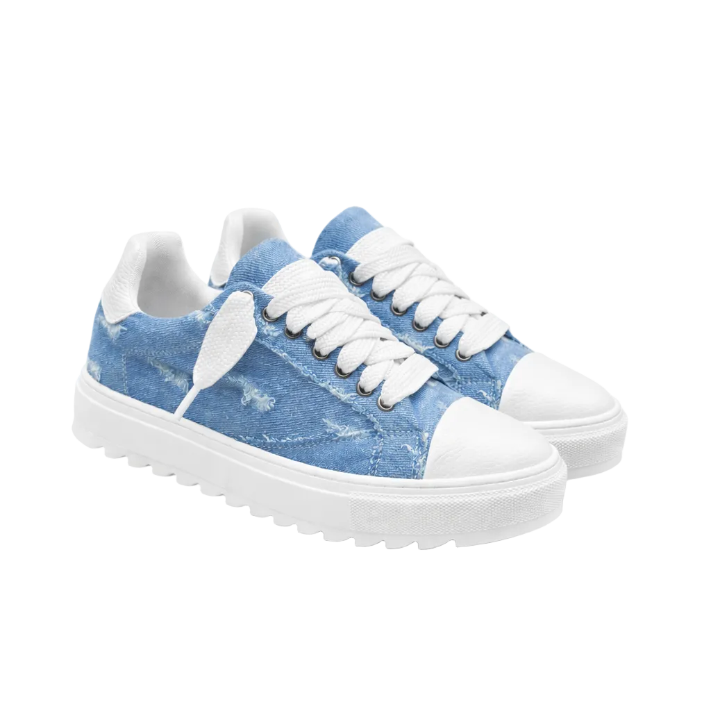 BLANK LOW – Denim Light Distressed White