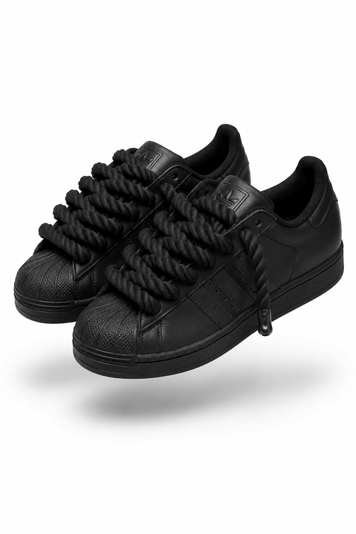 ADIDAS SUPERSTAR BLACK 'ROPE LACES BLACK'