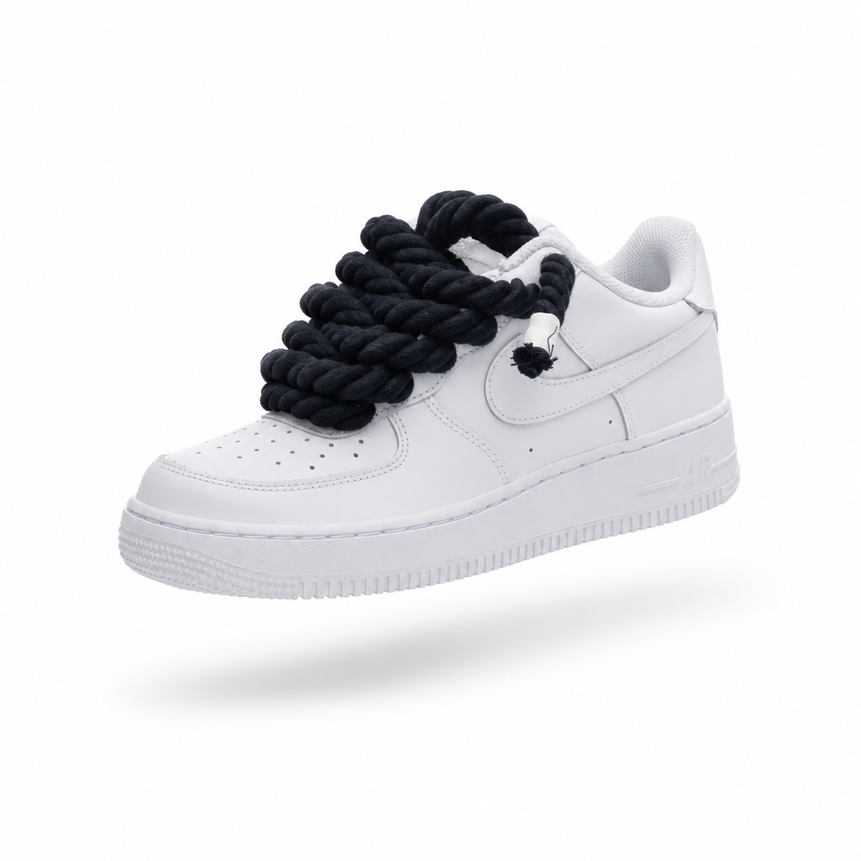NIKE AIR FORCE 1 WHITE  “ROPE LACES BLACK”