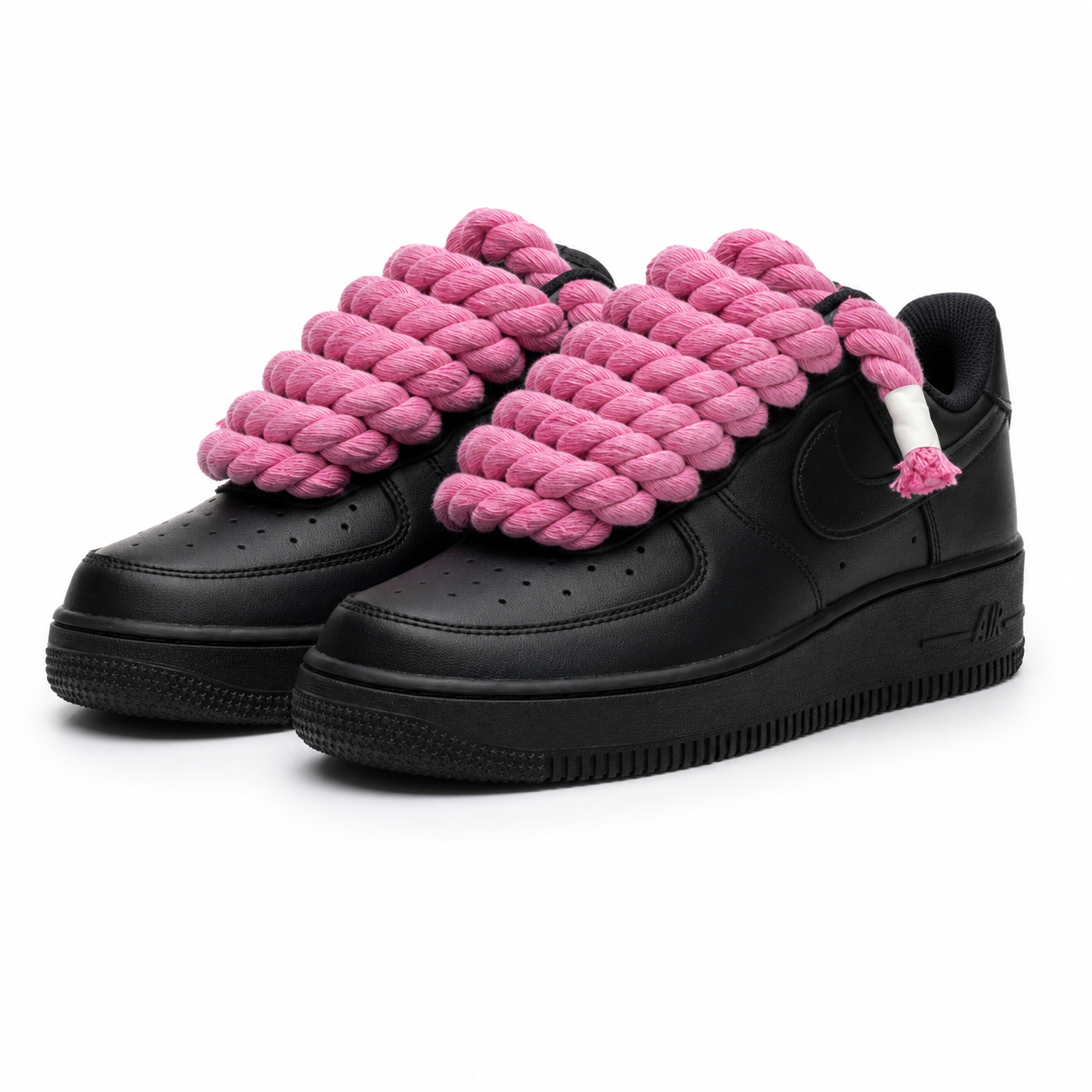 NIKE AIR FORCE 1 BLACK “ROPE LACES PINK”