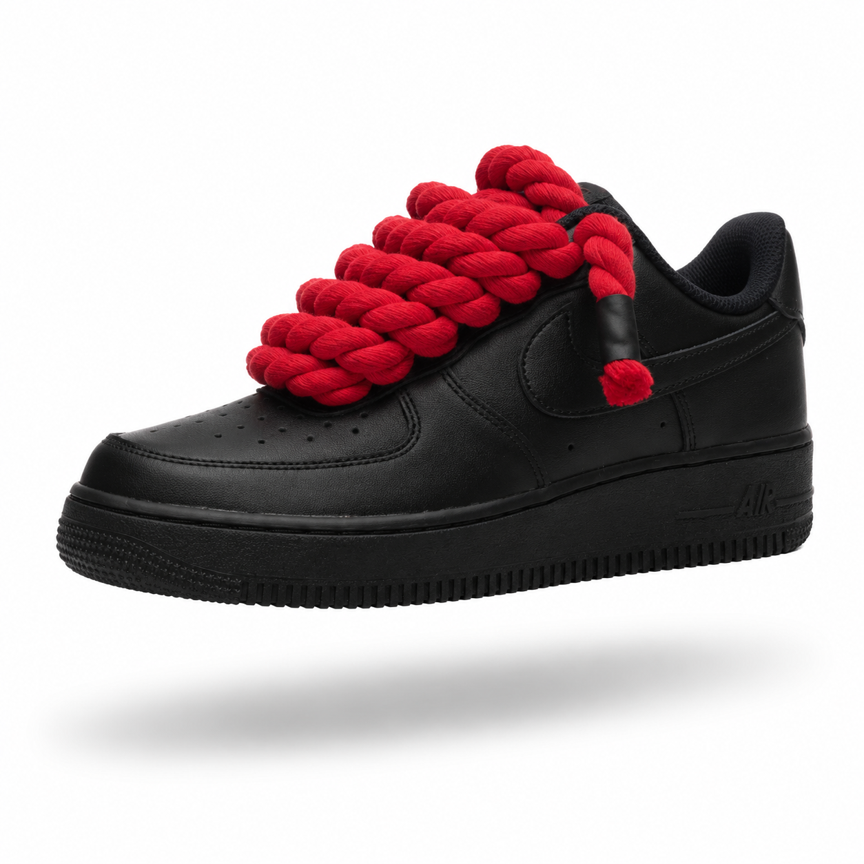 NIKE AIR FORCE 1 BLACK “ROPE LACES RED”